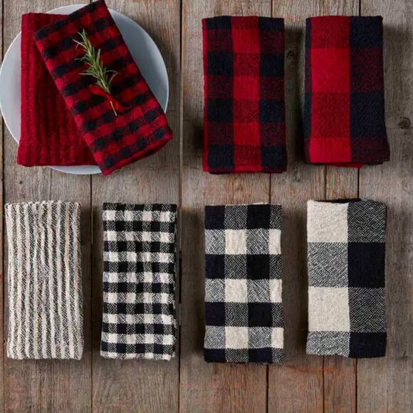 Mud Pie Black Pattern Napkin Set/Set of Four/NWT - Picture 2 of 9